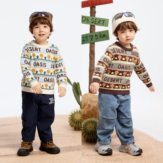 男童满版提花毛衣冬季新款安奈儿童装实体店同款XB444637 商品图3