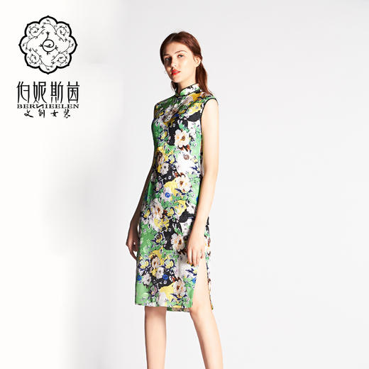 【伯妮斯茵】2S63410--绿色连衣裙--开花的果树--《燃烧的灵魂--梵高》 商品图1