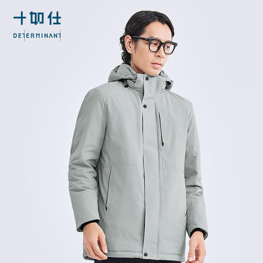 十如仕梭织防水连帽保暖中长款羽绒外套-OW14-01 商品图10