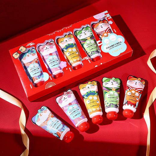 【19.9抢5支❗️喵星人护手霜套装】抹一次水润一整天，养出少女“漫画手”❗️猫猫丝滑水嫩护手霜 手部磨砂膏补水保湿花果香礼盒新年礼盒年货礼盒 商品图1