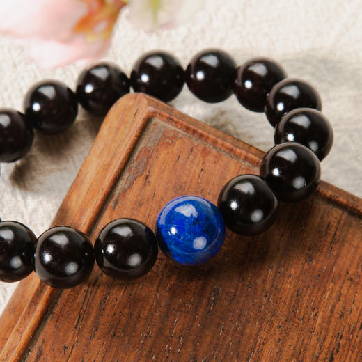 青金顶珠清代檀香紫檀家具老料制手串直径1.2cm 商品图1