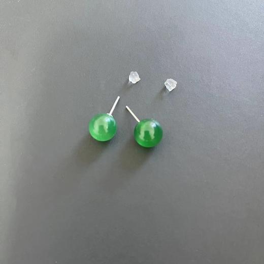 六鑫珠宝 国风复古玉石925银耳钉 玉质细腻清润 商品图5