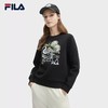 3件4折【自营】FILA/斐乐  ×V&A联名系列斐乐女子针织套头衫2024春季新款时尚刺绣卫衣 F11W418217FBK 商品缩略图1