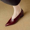 【预售5天】异型镂空跟中跟纯色时装单鞋，复古尖头浅口全皮女鞋DB&M6065 商品缩略图1