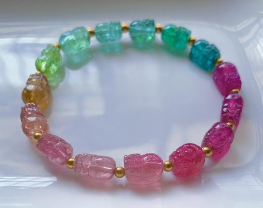 碧玺貔貅18k金手链 14.55g 10-7-6mm 商品图2