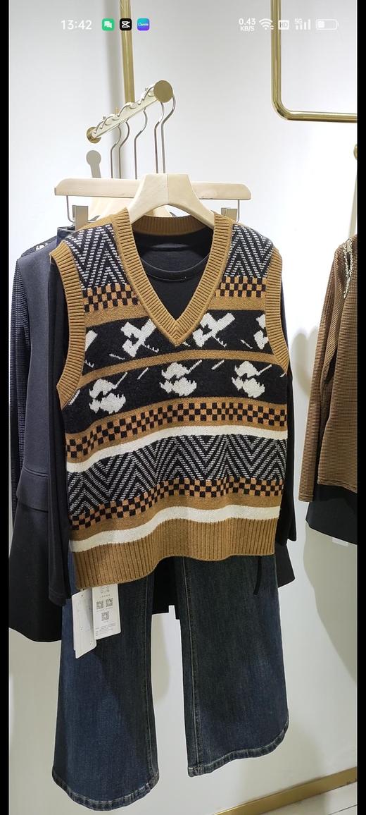 487761秋冬款 全毛印花背心马甲 商品图3