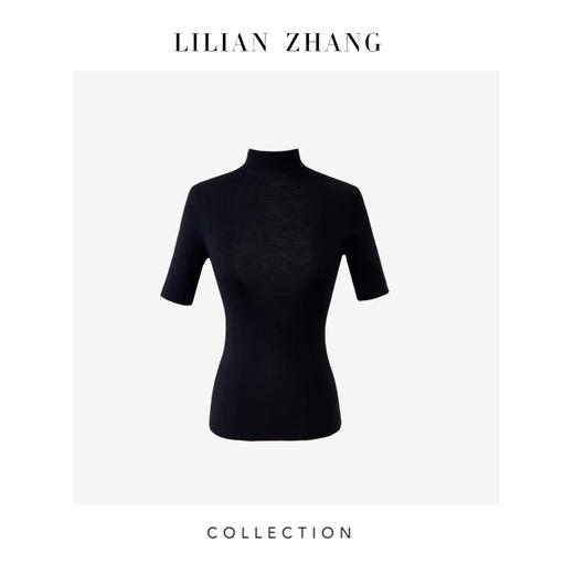 LILIAN ZHANG 秋冬定制—扬子纱、半高领中袖羊毛套衫打底衫2408005 商品图3