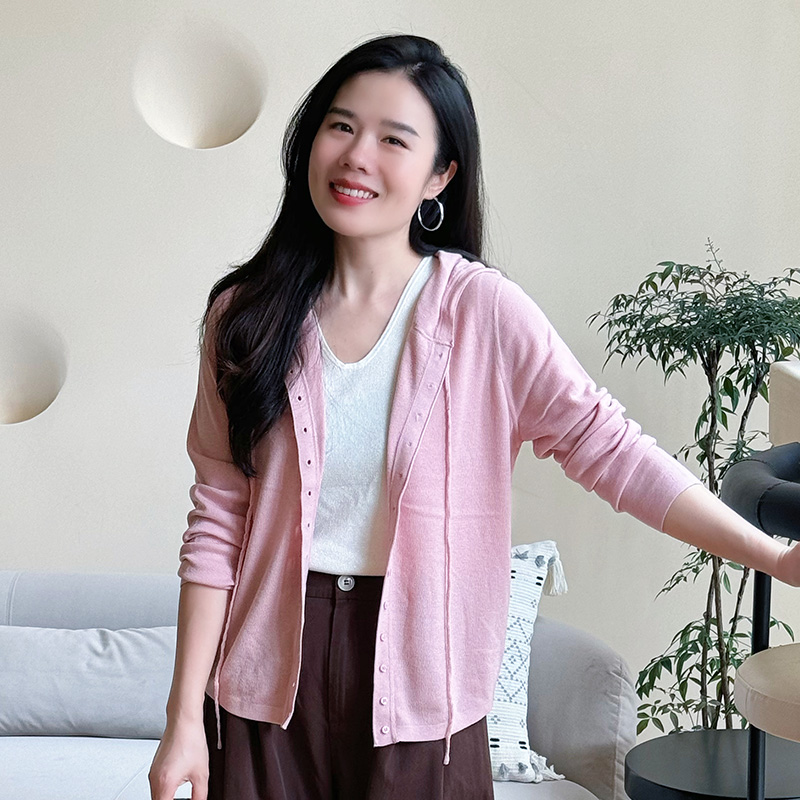 100%羊毛 极简风连帽针织衫外套