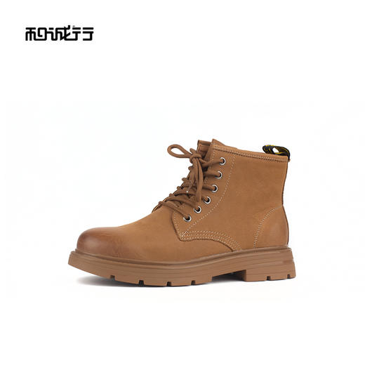 和诚行 2024秋冬新款时尚休闲系带男靴百搭厚底加绒马丁靴1050139 商品图1