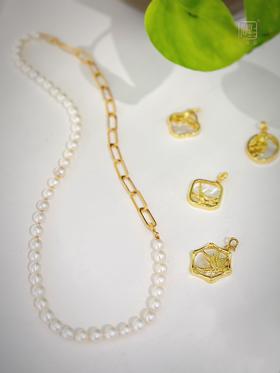 天然巴洛克珍珠O字金属多用项链