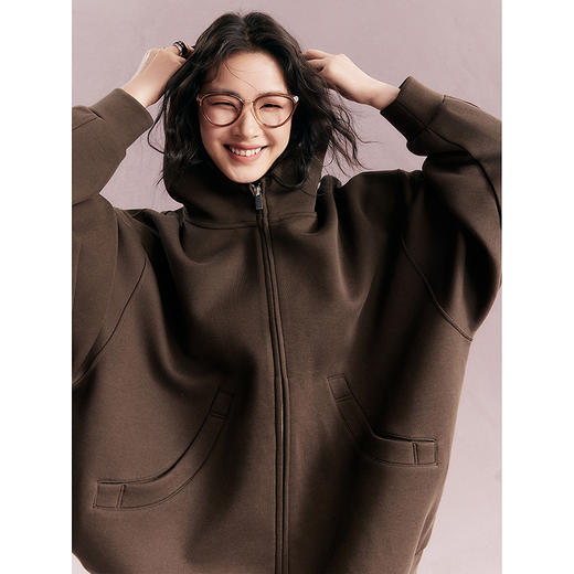 棉仓356607002-弧形口袋oversize卫衣外套 商品图2