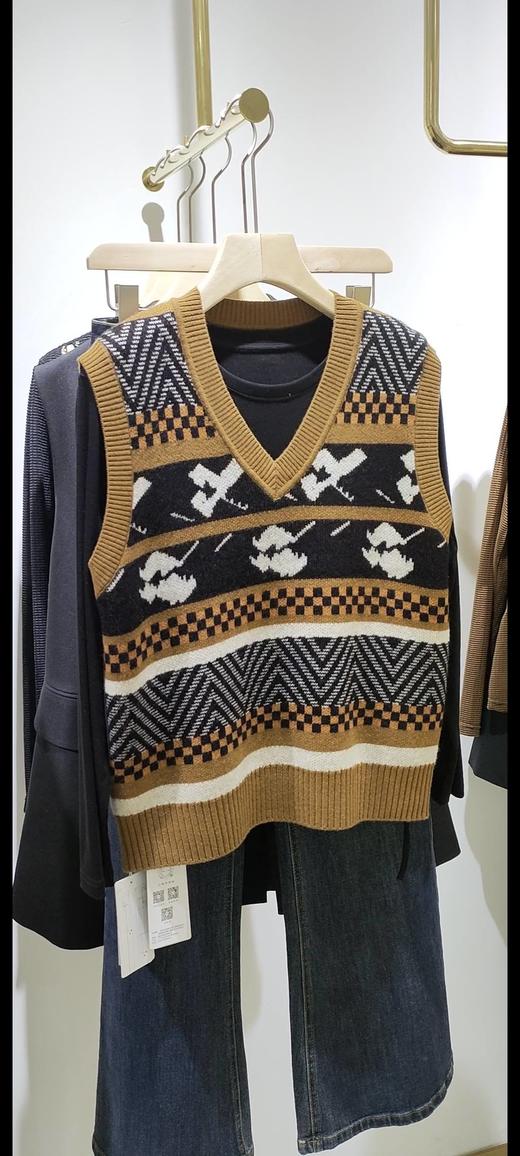 487761秋冬款 全毛印花背心马甲 商品图2
