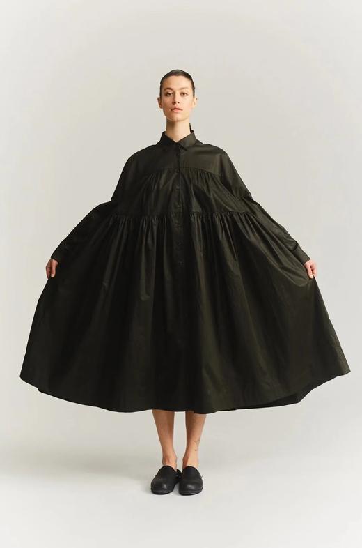 Casey Casey墨绿色衬衫长袖连衣裙 商品图8