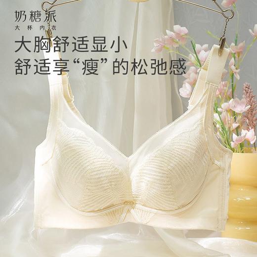 奶糖派琉璃文胸梦幻蕾丝大胸显小聚拢大胸承托防下垂透气薄款内衣 商品图2