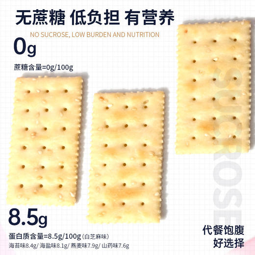 【吃不胖の秘密，无蔗糖苏打饼干~】Peppito无蔗糖海盐苏打饼干405g 咸味碱性饼干 孕妇零食早餐梳打饼-QQ 商品图1