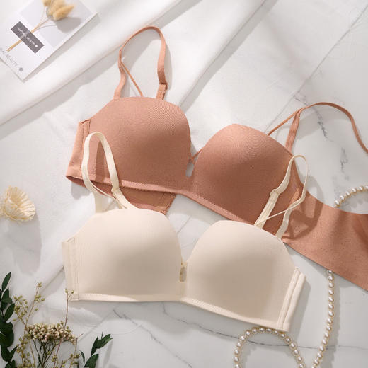 都市丽人B杯无痕内衣无痕中厚泳布小三排扣无钢圈3/4杯常规文胸LB46X3 商品图6