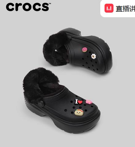 CROCS 黑色 雪屋暖棉Clog 208546-001 商品图1