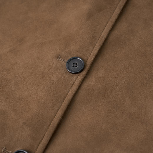 ROMI STUDIO“棕标甄选”进口绵羊皮绒面软糯翻领皮衣外套 431PS141 商品图4