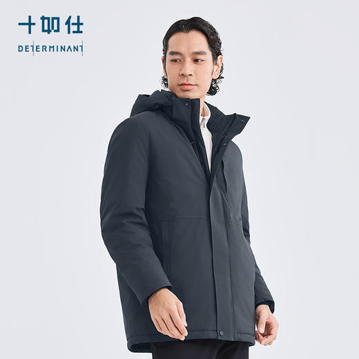 十如仕梭织防水连帽保暖中长款羽绒外套-OW14-01 商品图14
