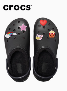 CROCS 黑色 经典云朵暖棉Clog 207938-001