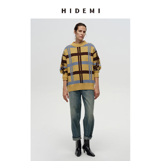 HIDEMI 多重水洗复古感做旧牛仔蓝宽腿长裤牛仔裤 商品图4