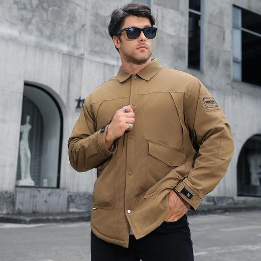 【新款DK】大依优型大码男装连帽棉衣防水户外翻领棉服衬衫领夹克加肥加大休闲夹克胖子外套上衣 商品图3