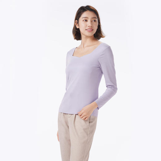 都市丽人保暖衣轻暖单件上衣阳离子罗纹绒3.0薄女士保暖衣单件上衣LWTDA2 商品图2