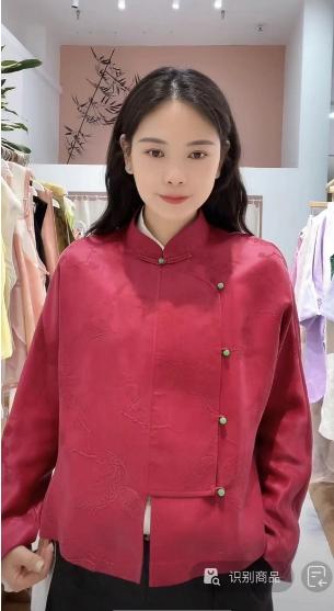 【抖音专属】中式斜襟小衫（24710817福色） 商品图0