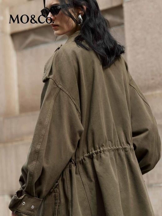 肯豆同款橄榄绿夹克 造型感多口袋设计 复古百搭工装风外套 高工艺定制高密全棉斜纹面料 舒适不易皱 复杂洗水工艺带出复古效果 OVERSIZE落肩版型 中性猎装夹克工装口袋外套 商品图2