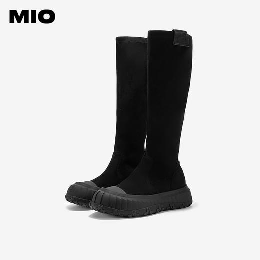 MIO米奥冬季圆头厚底弹力靴袜靴百搭增高瘦瘦靴长筒靴女M245842507 商品图2