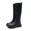 西遇黑色长筒靴女新款秋冬显瘦不过膝长靴小个子厚底高筒靴子D3947693 商品缩略图4