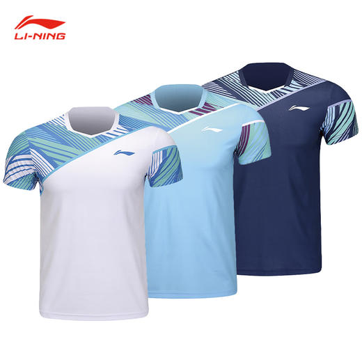 李宁 羽毛球服俱乐部系列比赛速干短袖 男女同款 AAYU153 商品图0