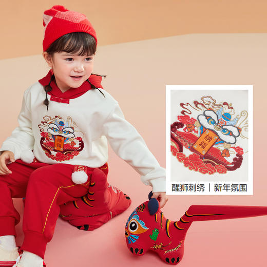 巴拉巴拉童装男童套装女童秋冬装新款加绒拜年服新中式两件套 商品图3