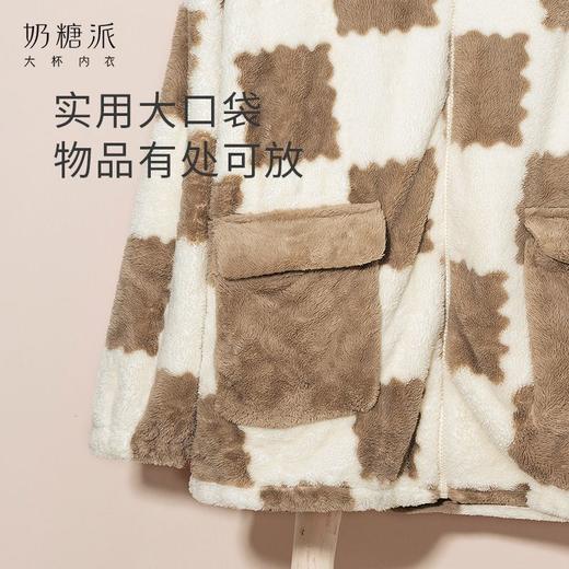 奶糖派大胸显瘦家居服套装珊瑚绒保暖可外穿拉链款秋冬防静电睡衣 商品图4