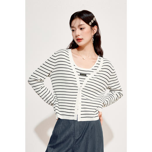 【特惠不退货】诗凡黎白色圆领针织两件套3F8131561 商品图2