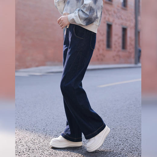 梨形身材福音靛蓝染牛仔 镰刀裤 商品图1