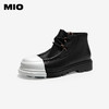 MIO米奥冬季牛皮革时尚潮流高帮鞋撞色设计圆头鞋子女M245641911 商品缩略图1