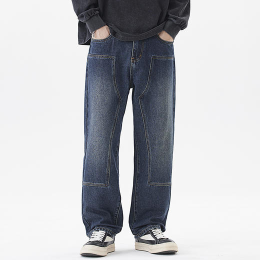 【新款DQ】大依优型大码直筒牛仔裤长裤男舒适休闲简约百搭加肥加大男装潮款 商品图1