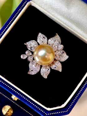 花卉元素金珠戒指 11-12mm