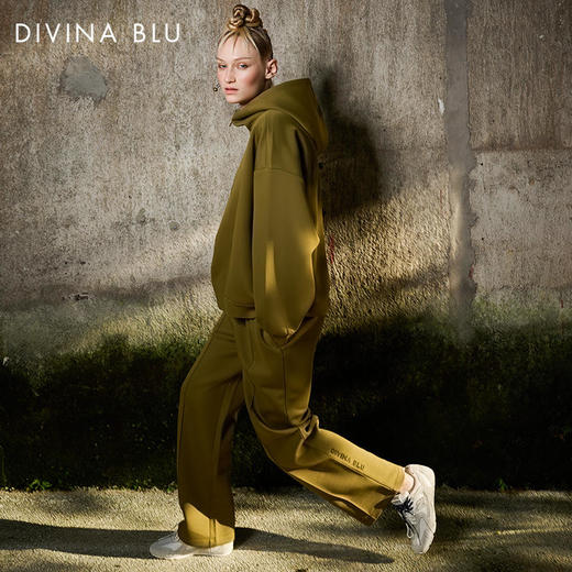 DIVINABLU都灵系列迪唯纳直筒阔腿卫裤83 商品图1