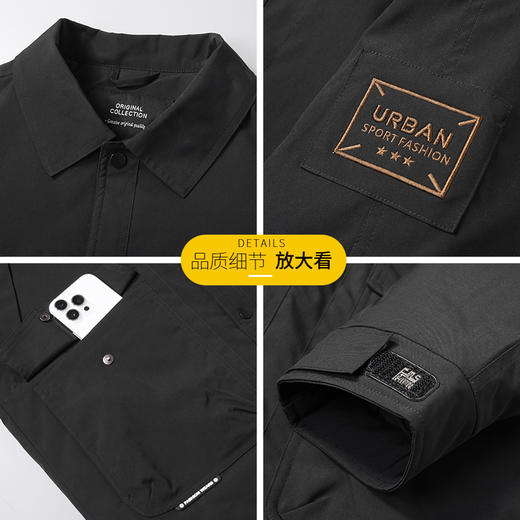 【新款DK】大依优型大码男装连帽棉衣防水户外翻领棉服衬衫领夹克加肥加大休闲夹克胖子外套上衣 商品图10