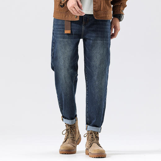 【新款DQ】大依优型大码小脚直筒牛仔裤长裤男舒适休闲简约百搭加肥加大男装潮款 商品图6