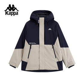 Kappa卡帕背靠背防泼水防风运动羽绒服鹅绒工装外套保暖防寒服男K0E72YY51