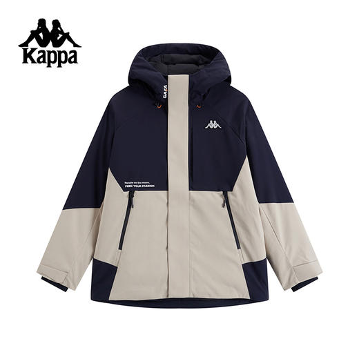 Kappa卡帕背靠背防泼水防风运动羽绒服鹅绒工装外套保暖防寒服男K0E72YY51 商品图0