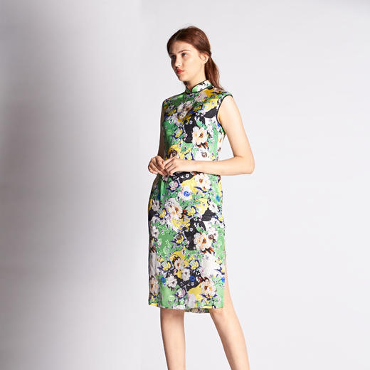 【伯妮斯茵】2S63410--绿色连衣裙--开花的果树--《燃烧的灵魂--梵高》 商品图2