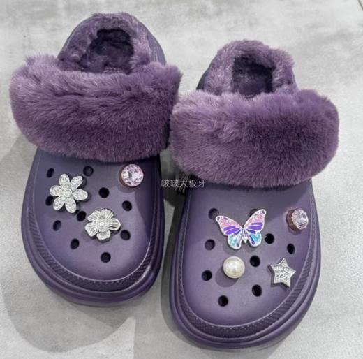 CROCS 深鸢尾紫 雪屋暖棉Clog 208546-5AS 商品图2