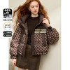 高级感老花立领连帽短款羽绒服女秋冬面包服保暖外套V0043510 商品缩略图0