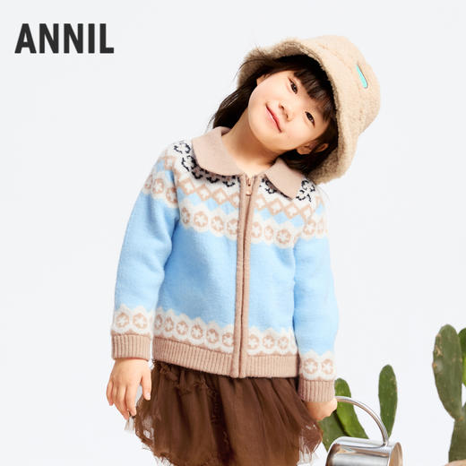 女童北极绒翻领开衫冬季新款安奈儿童装实体店同款XG444586 商品图2