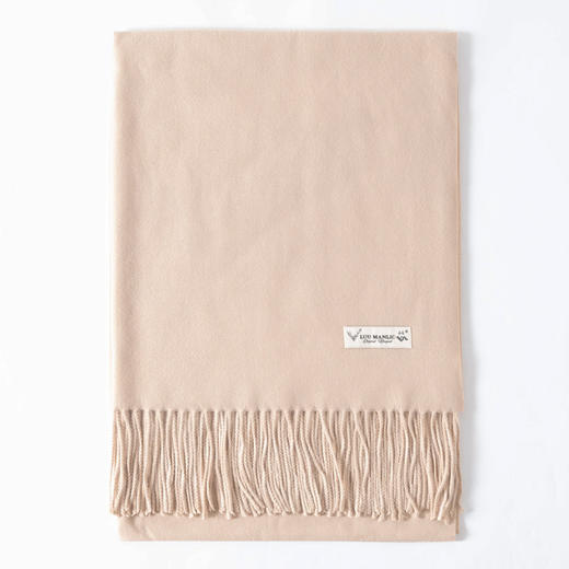 【冬季必备！羊毛羊绒围巾女】冬季纯色新款白色披肩围巾秋冬男士仿羊绒围巾，为你的衣橱增添时尚必备单品。ry 商品图5