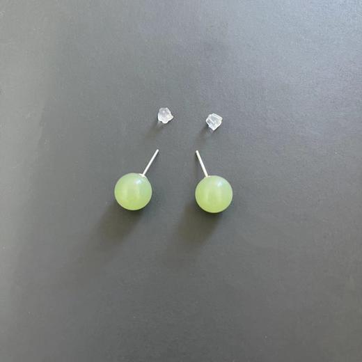 六鑫珠宝 国风复古玉石925银耳钉 玉质细腻清润 商品图6